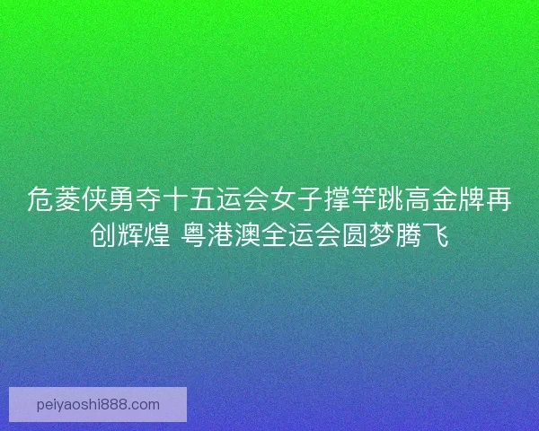 危菱侠勇夺十五运会女子撑竿跳高金牌再创辉煌 粤港澳全运会圆梦腾飞